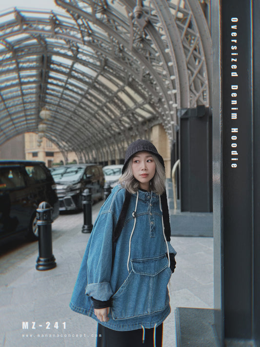 MZ-241 Oversized Denim Hoodie