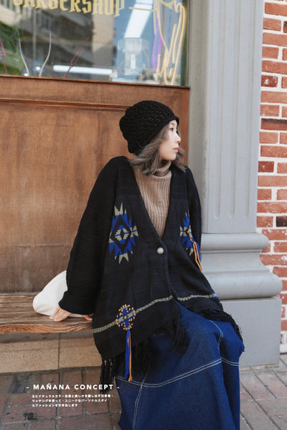 NA431 Native Chimayo Fringed Cardigan