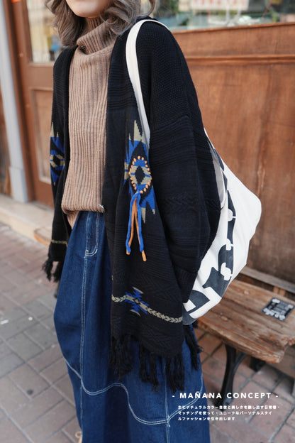 NA431 Native Chimayo Fringed Cardigan