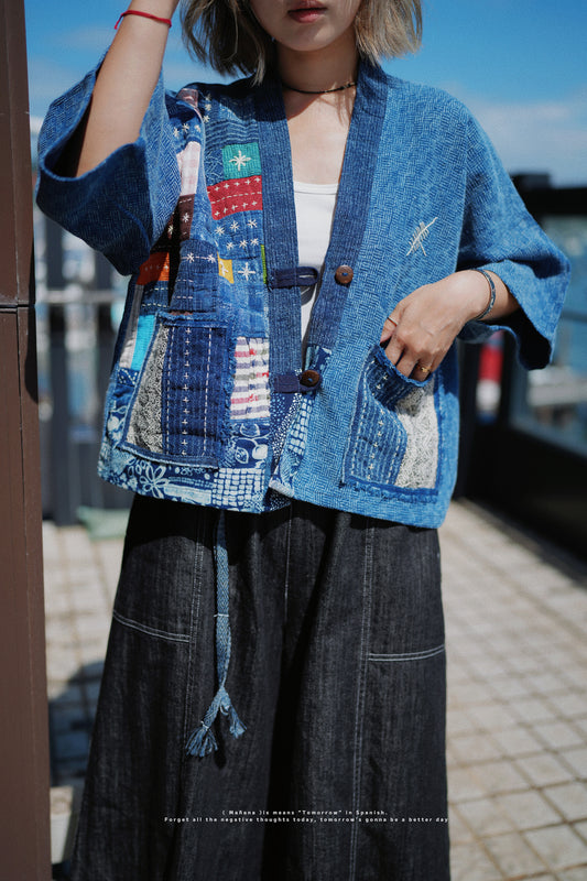 NA419 INDIGO STITCHED SASHIKO OUTER