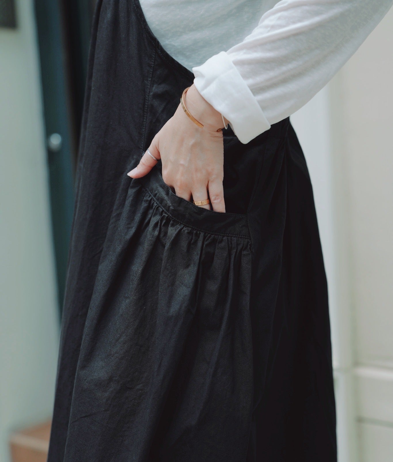 NA453 PLEATED OVERALL JUPMER DRESS