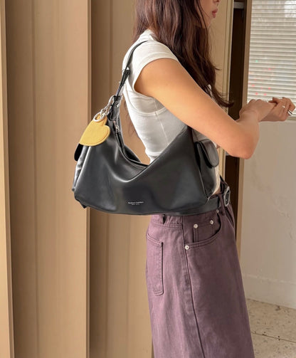 BUCKS & LEATHER HANDMADE DOUBLE POCKET HOBO BAG