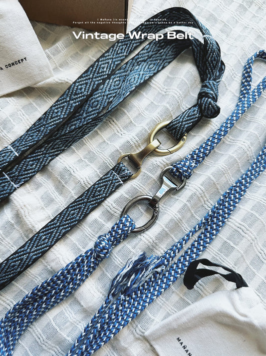 Vintage Wrap Belt - Blue Collection