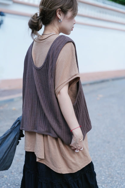 MZ821 KNIT CROPPED TANK TOP