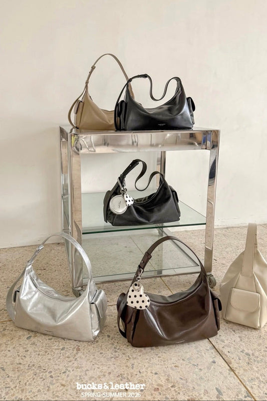 BUCKS & LEATHER HANDMADE DOUBLE POCKET HOBO BAG