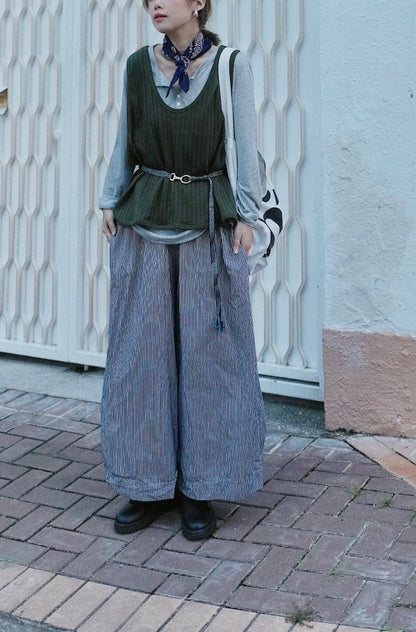 MZ823 PATCHED HICKORY STRIPED PANTS