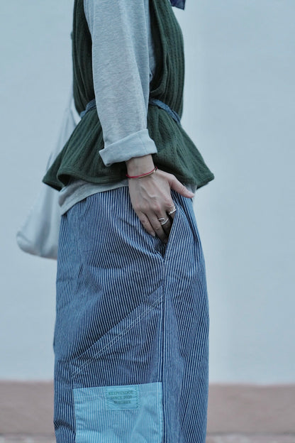 MZ823 PATCHED HICKORY STRIPED PANTS