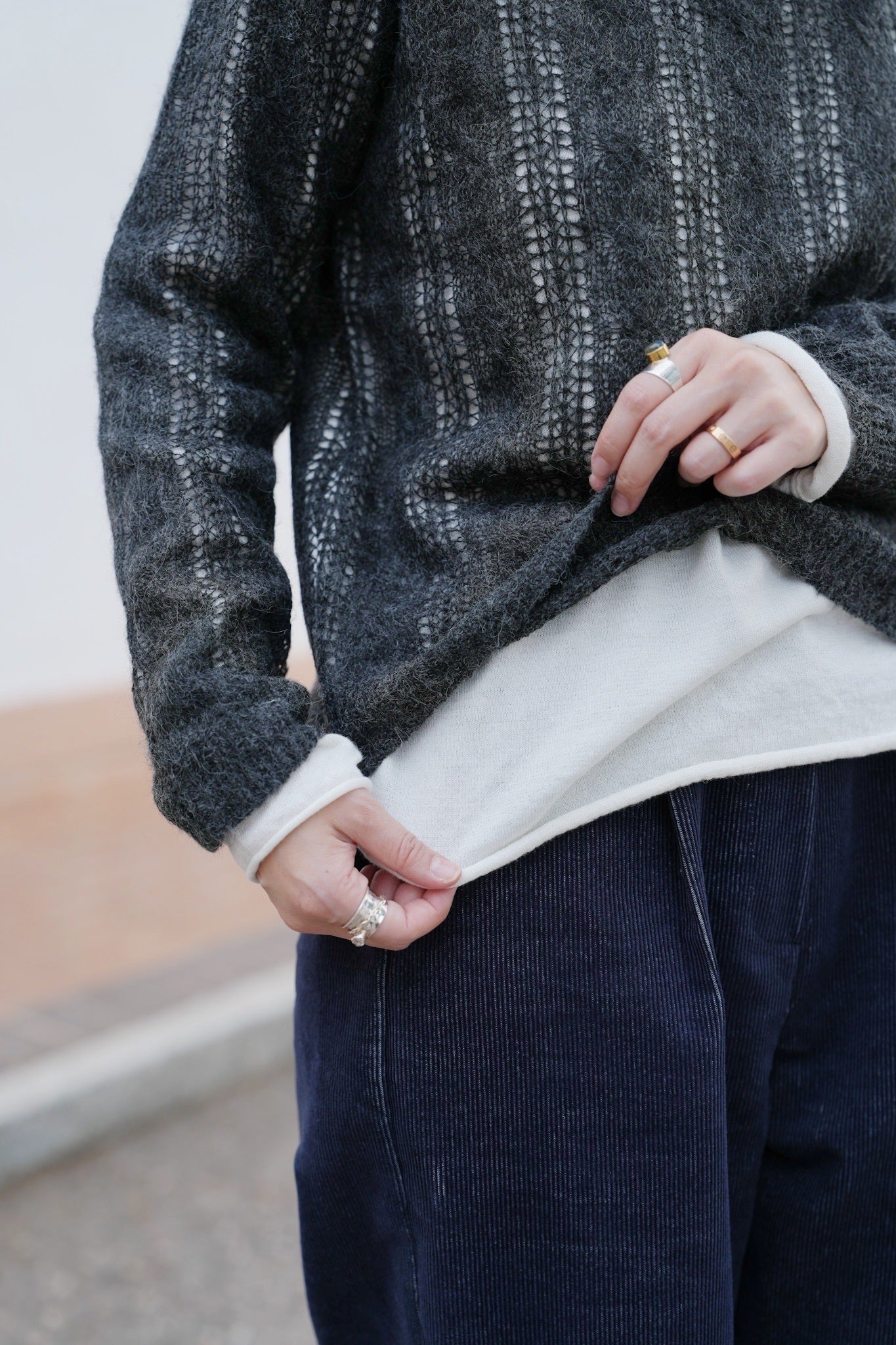 MZ901 2in1 WOOL KNIT TOP