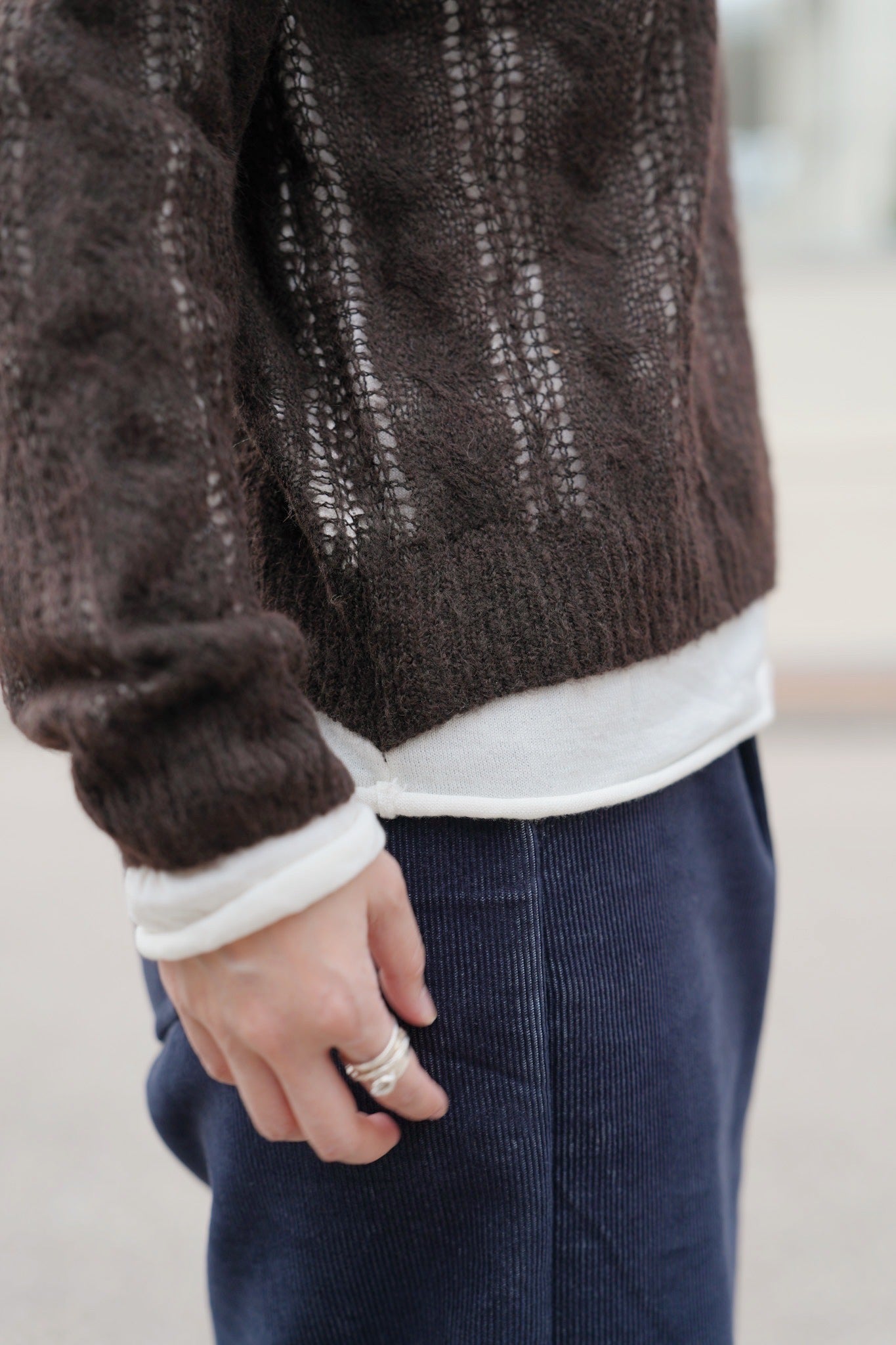 MZ901 2in1 WOOL KNIT TOP