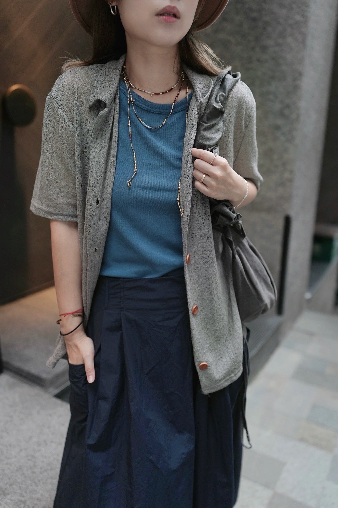 MZ824 LINEN MESH SHIRT