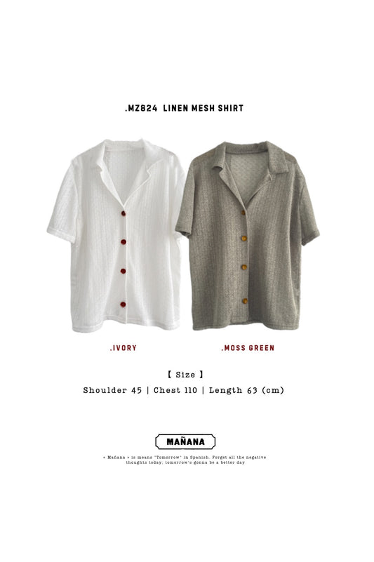 MZ824 LINEN MESH SHIRT