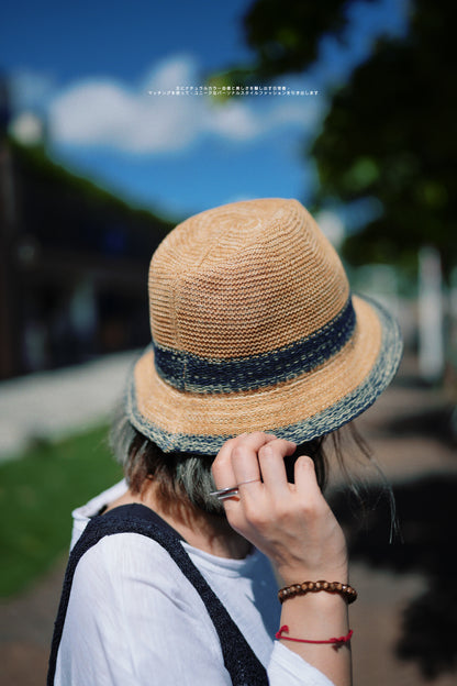 MZ384 2tone Boho Straw Hat