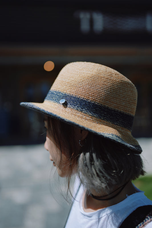 MZ384 2tone Boho Straw Hat