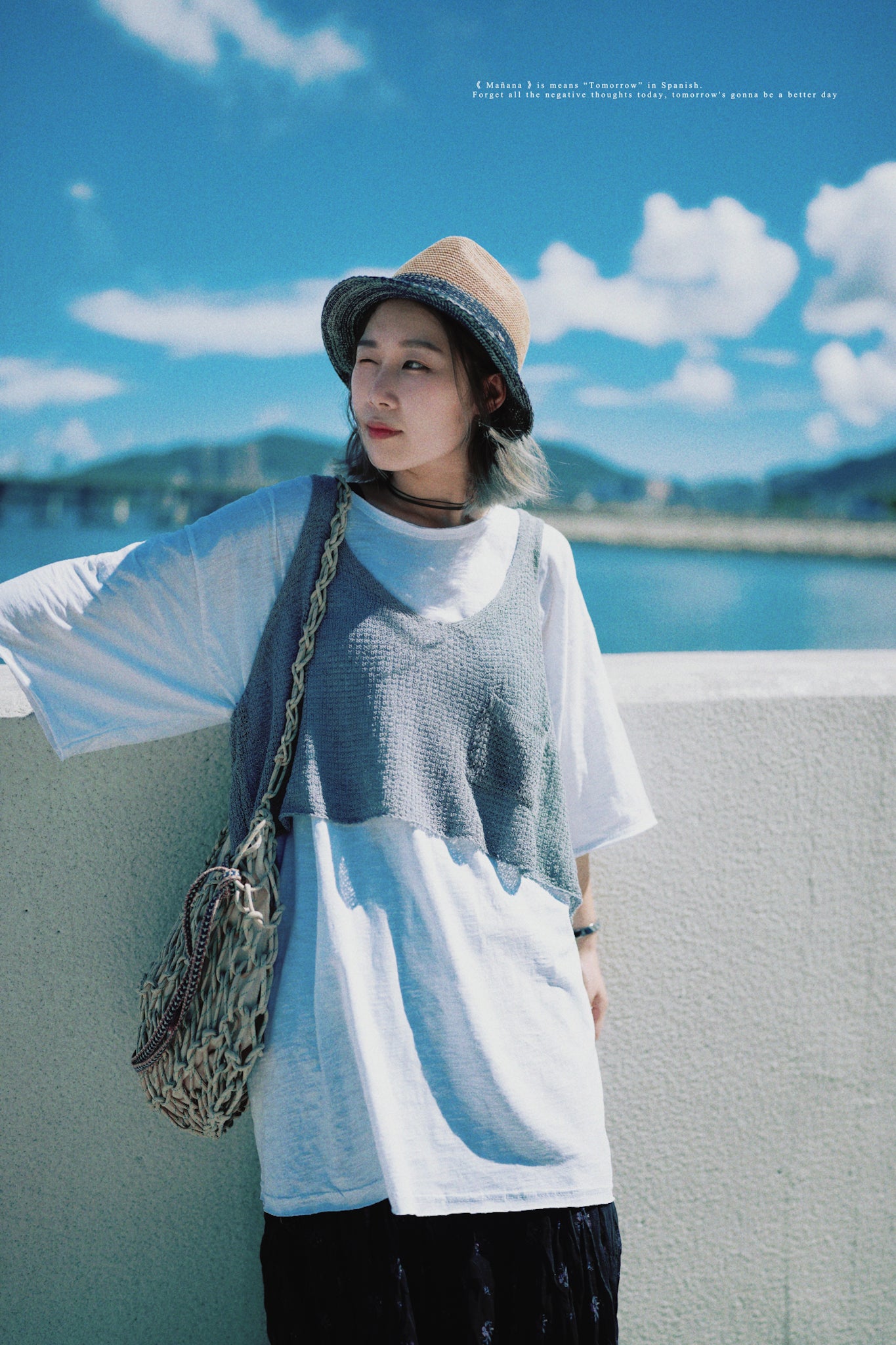 MZ384 2tone Boho Straw Hat