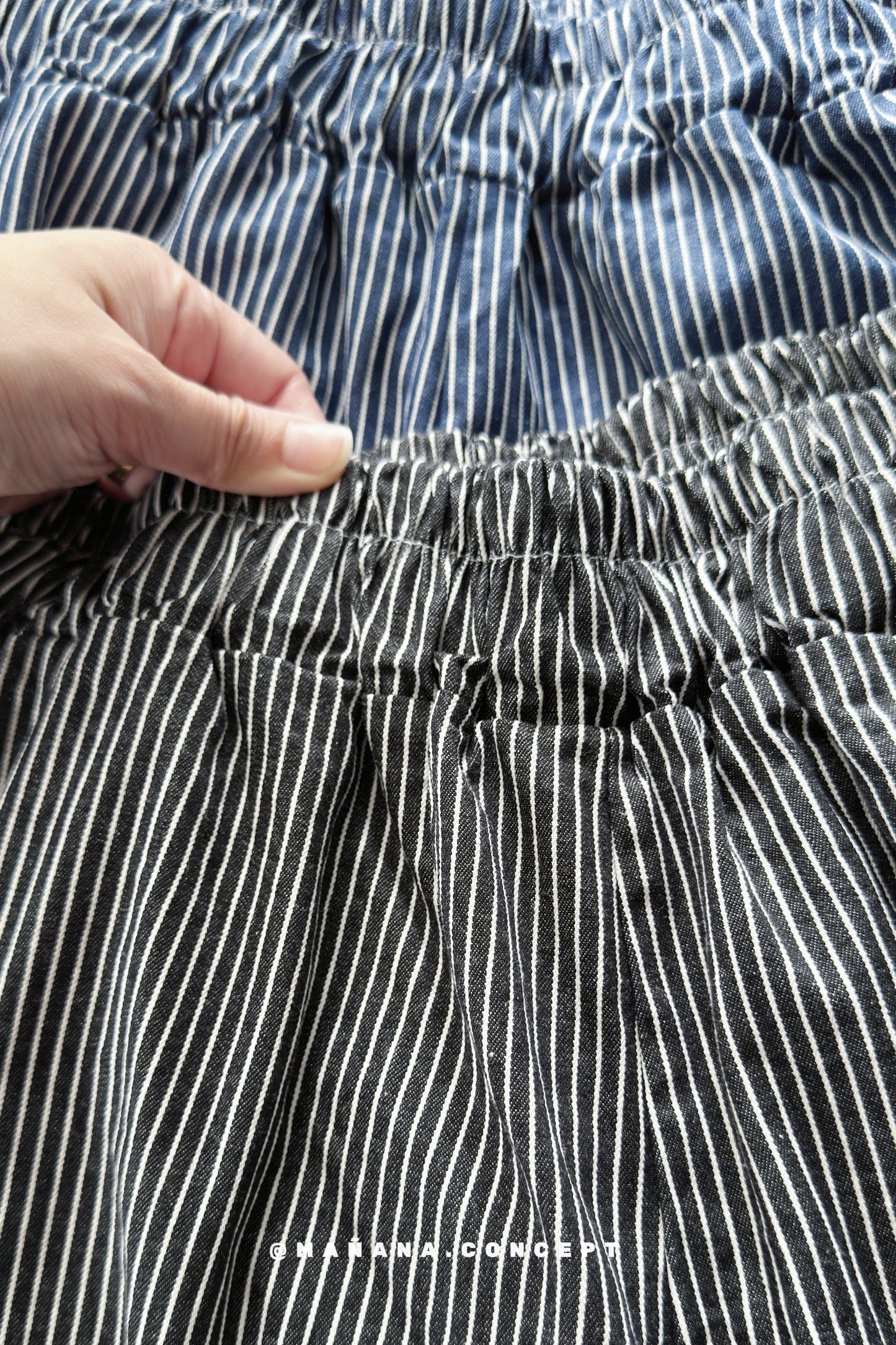MZ823 PATCHED HICKORY STRIPED PANTS