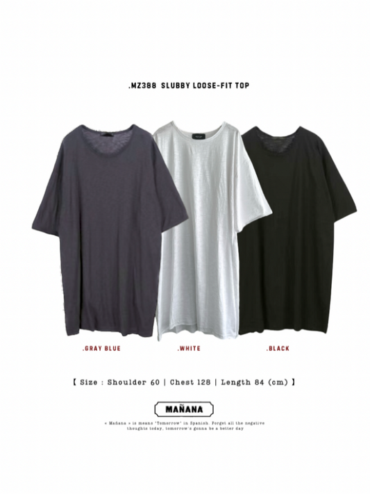 MZ388 SLUBBY LOOSE-FIT TOP【 買2件即減-$30 】
