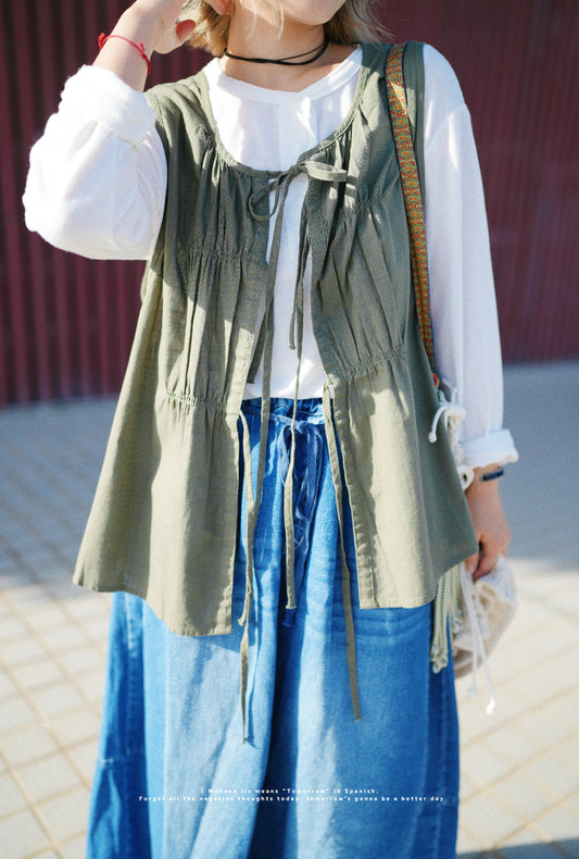 CA637 RIBBON VEST TOP
