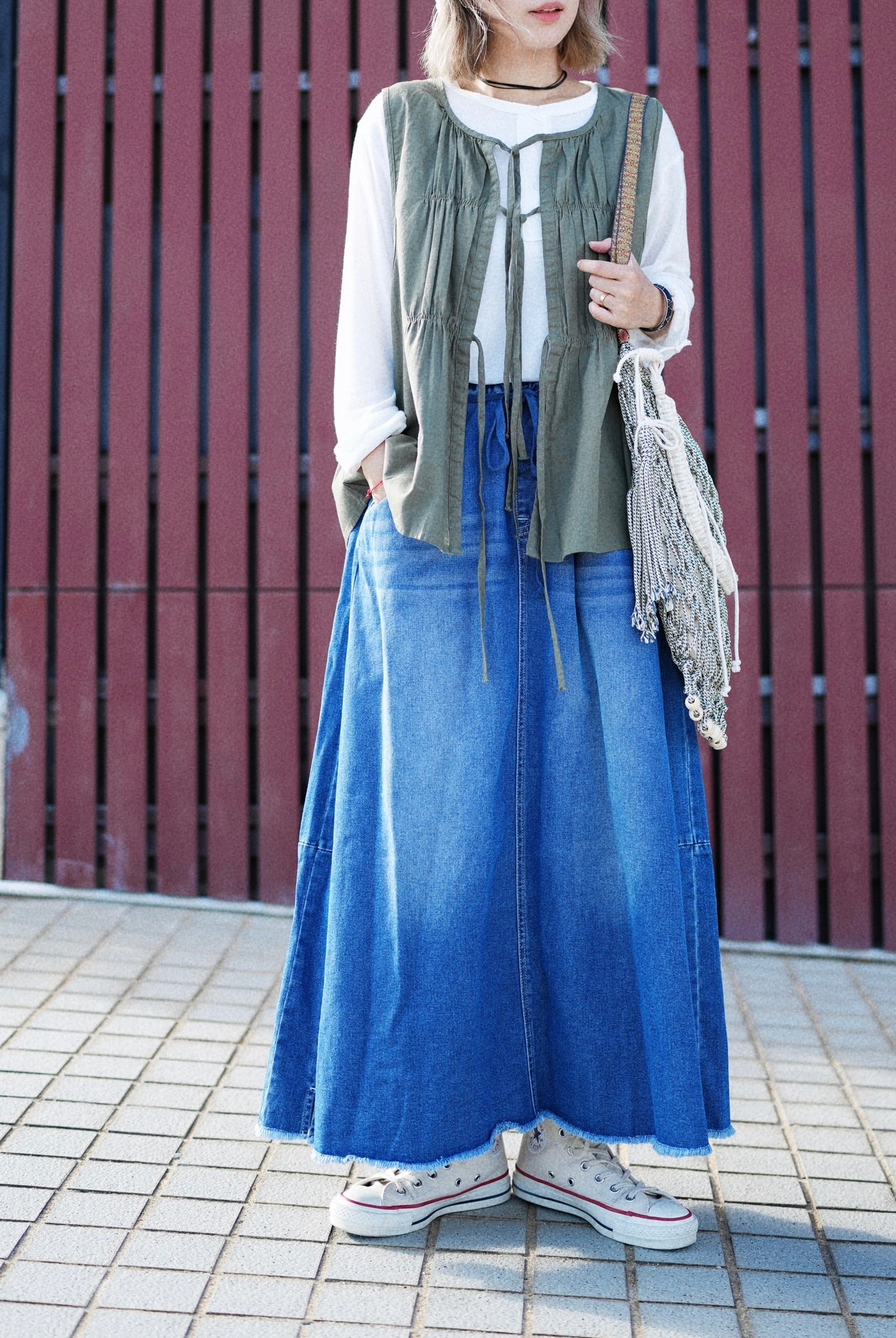 CA637 RIBBON VEST TOP