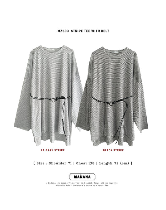 MZ533 STRIPE TEE WITH BELT