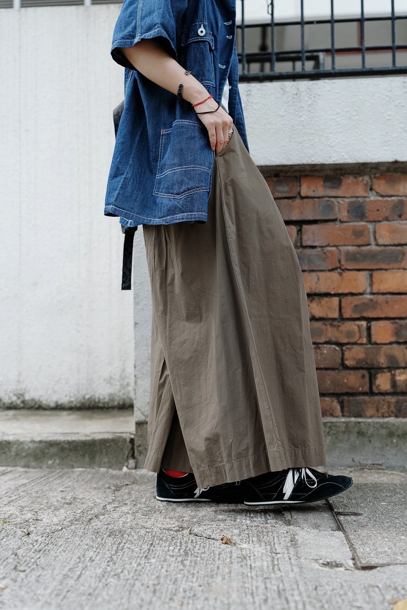 CB124 PLEATED WIDE-LEG CULOTTES