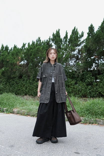 CB124 PLEATED WIDE-LEG CULOTTES