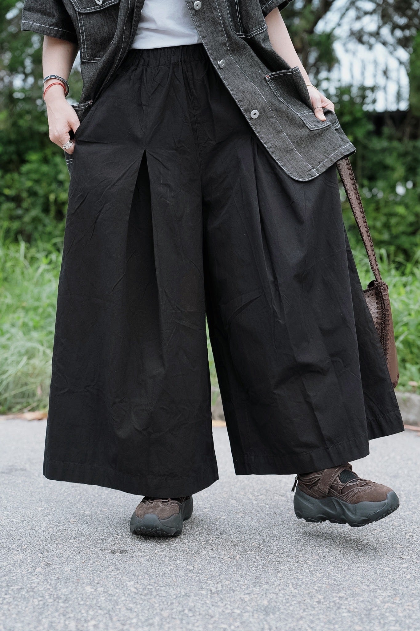 CB124 PLEATED WIDE-LEG CULOTTES