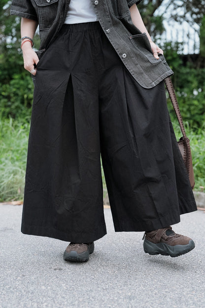CB124 PLEATED WIDE-LEG CULOTTES