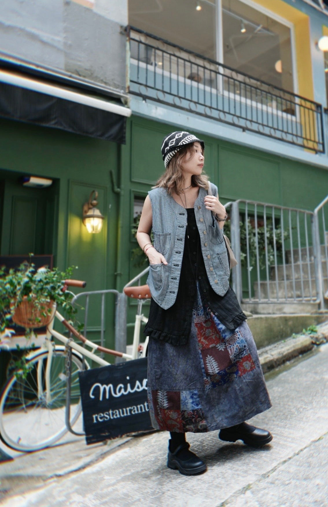 CA697 HICKORY STRIPE DENIM VEST