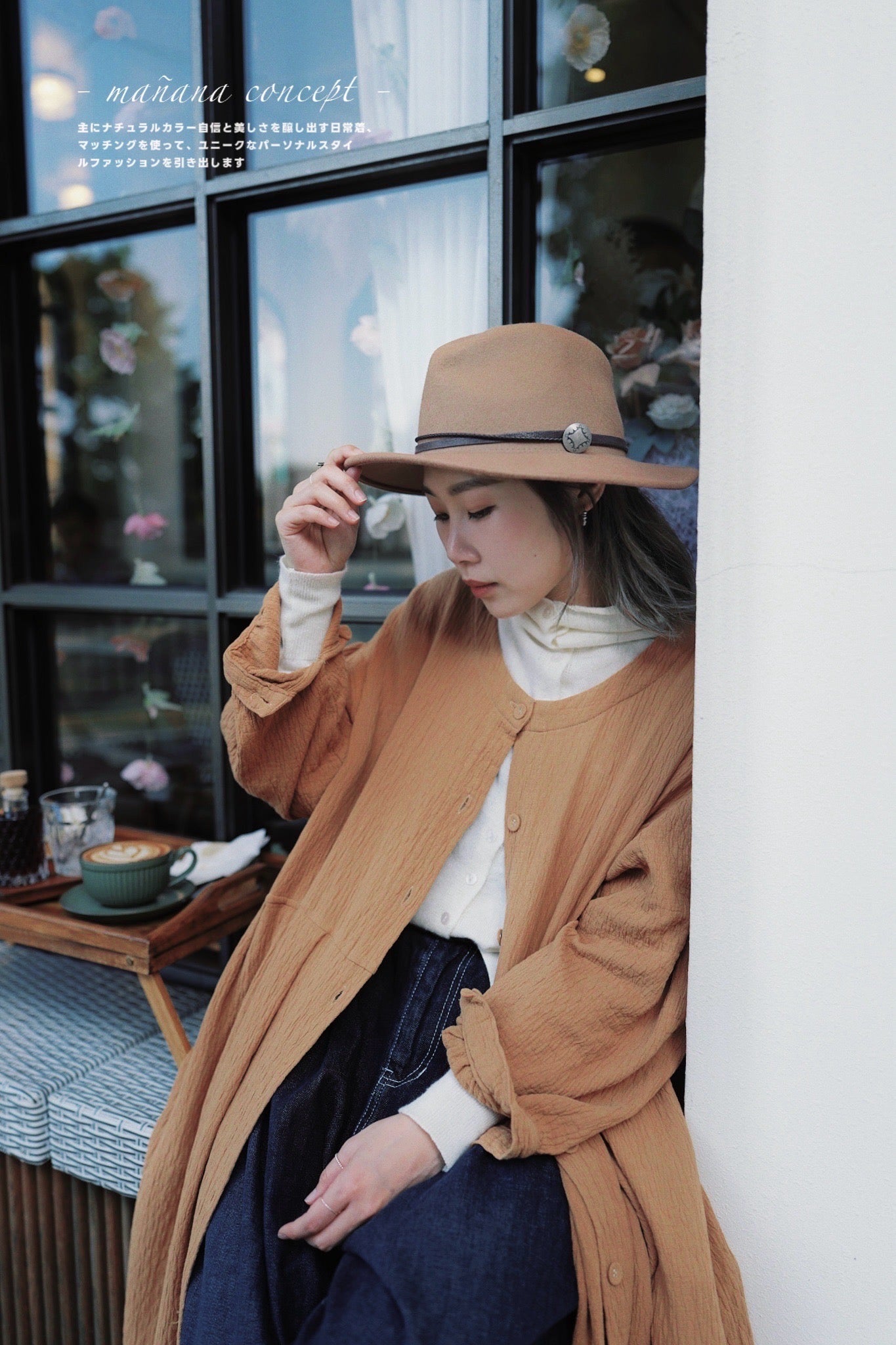 CA683 Round Neck Crepe Shirt Dress