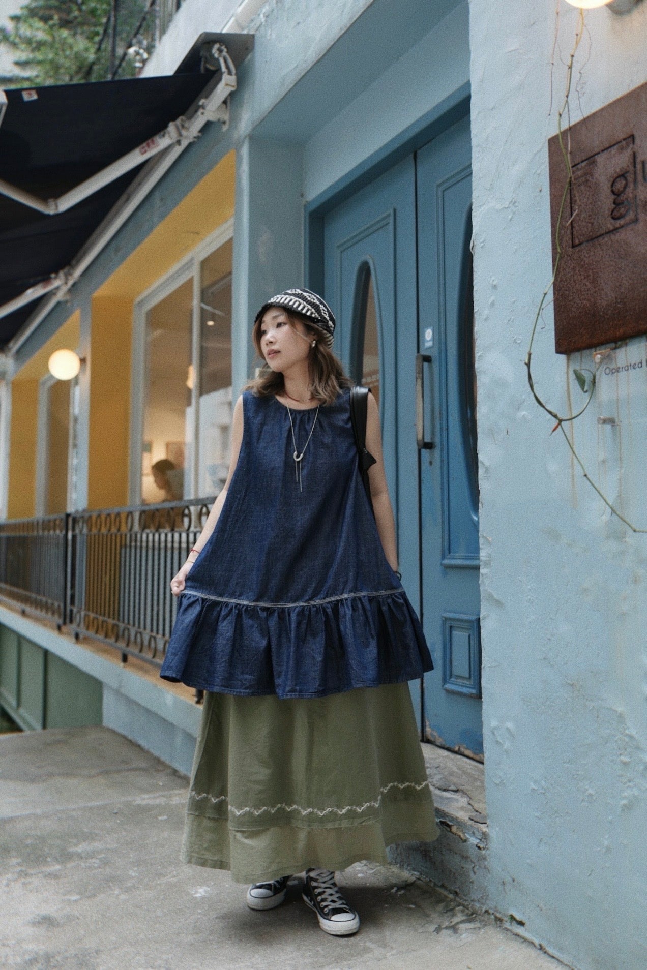 MZ701 EMBROIDERED BORDER LAYER SKIRT