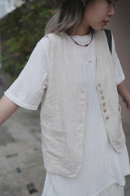 MZ329 Linen Vest