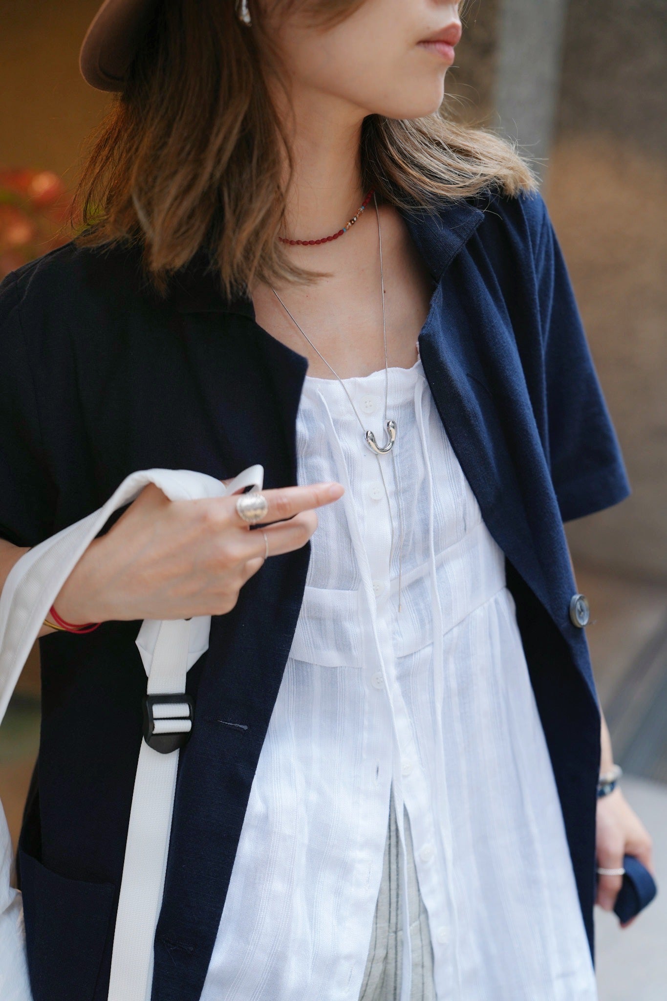 MZ743 LINEN BLAZER WITH BELT