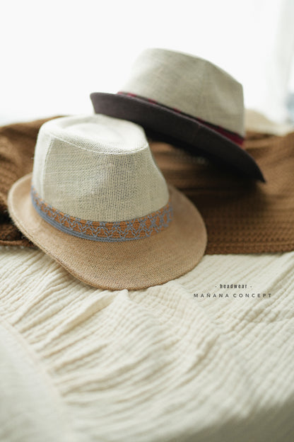 MZ320 Daisy Contrasted Linen Hat