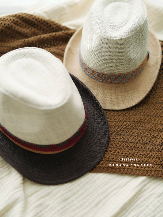 MZ320 Daisy Contrasted Linen Hat