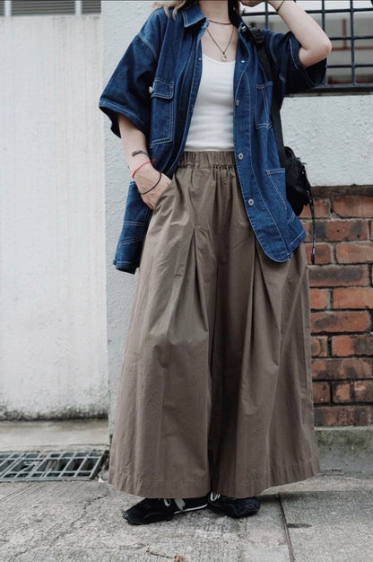 CB124 PLEATED WIDE-LEG CULOTTES