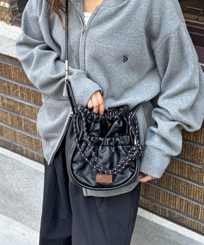 NA491 CPCM PU PARACORD GATHER SHOULDER BAG (Mini)