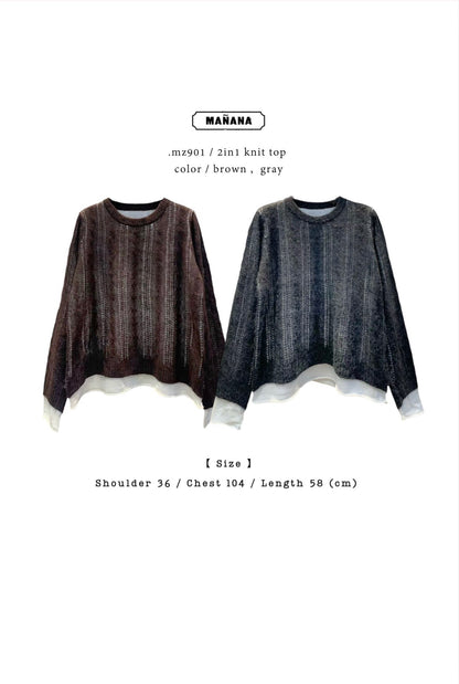 MZ901 2in1 WOOL KNIT TOP
