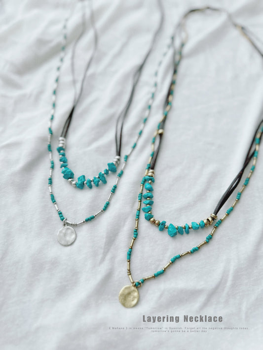 Turquoise Stone Layering Necklace