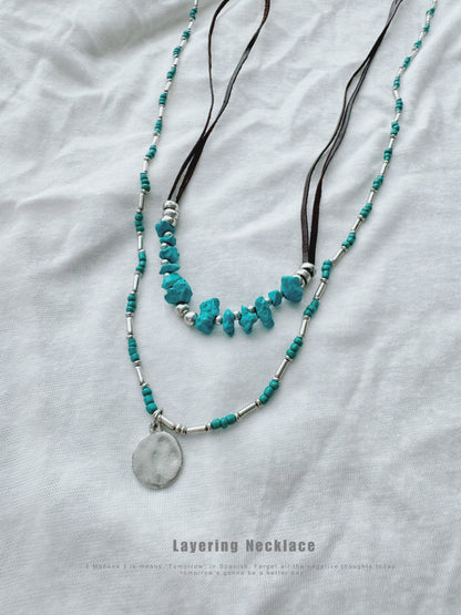 Turquoise Stone Layering Necklace