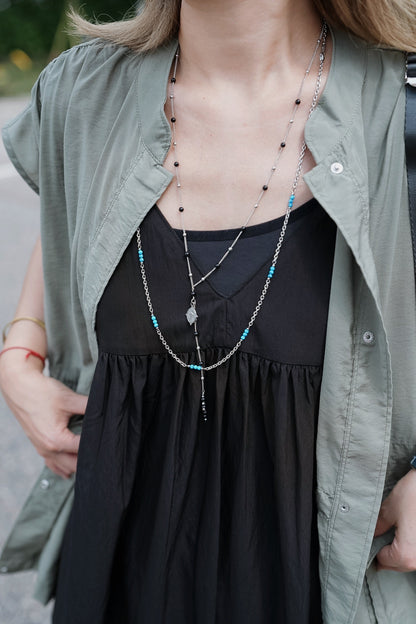 MB013 STAINLESS STEEL LAYERED NECKLACE