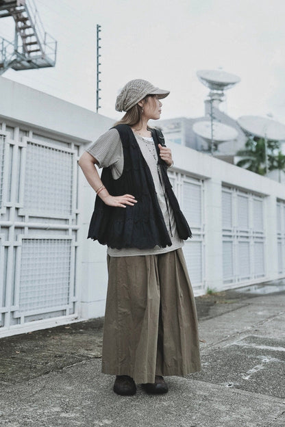 MB012 BUTTON STRIPED TOP