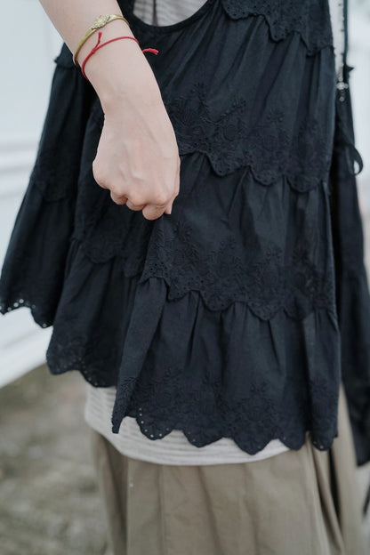 CB126 EMBROIDERED LACE VEST