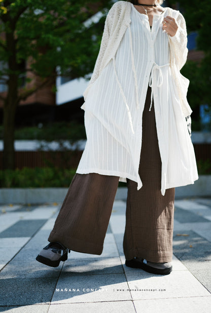 CA642 SOFT GAUZE WIDE LEG PANTS