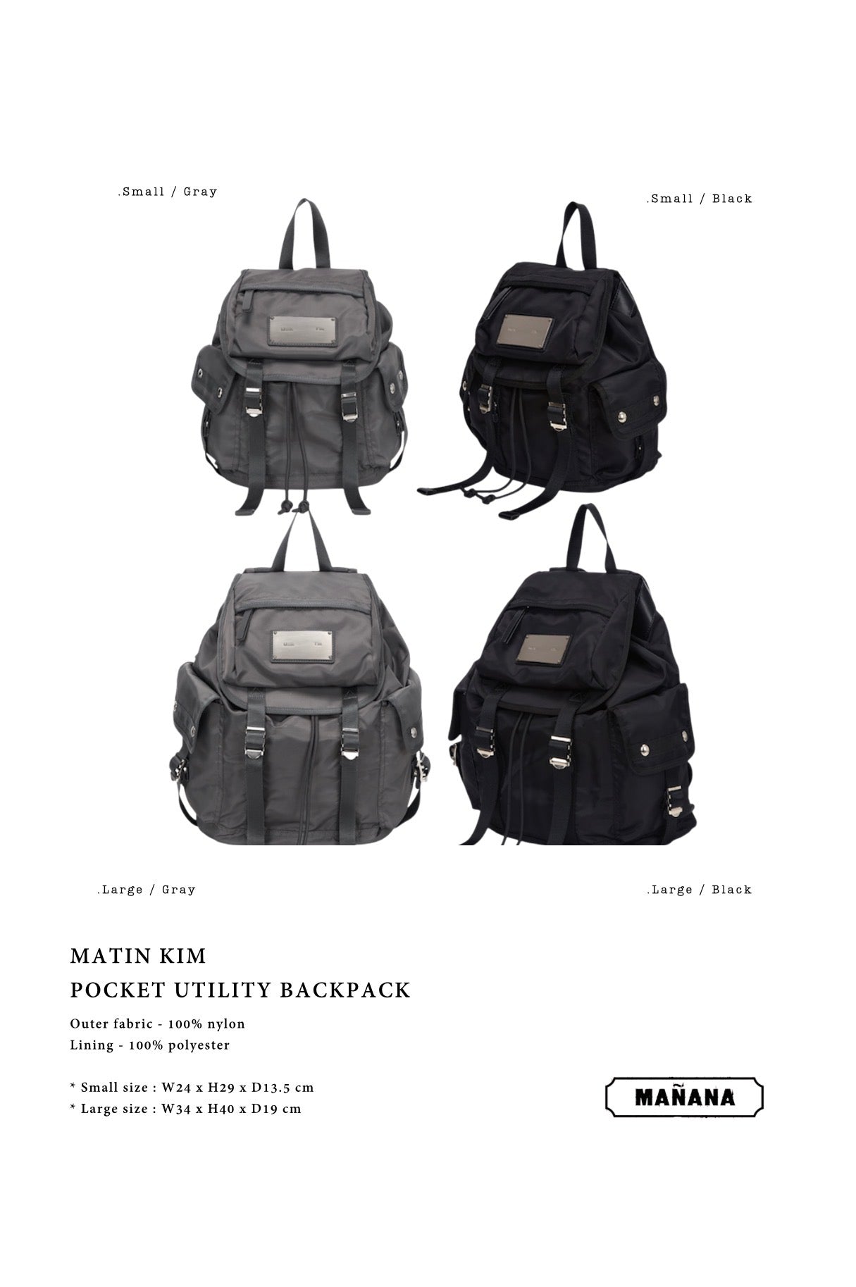 MATIN KIM - POCKET UTILITY BACKPACK – Mañana Concept