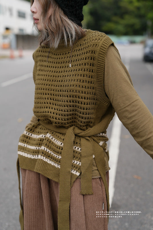 MZ606 CROCHET KNIT VEST