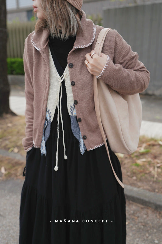 MZ607 STITCHING CARDIGAN