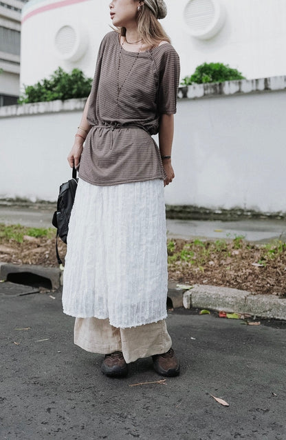 MB012 BUTTON STRIPED TOP