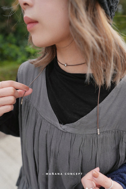 CA684 V-NECK LINEN OP DRESS