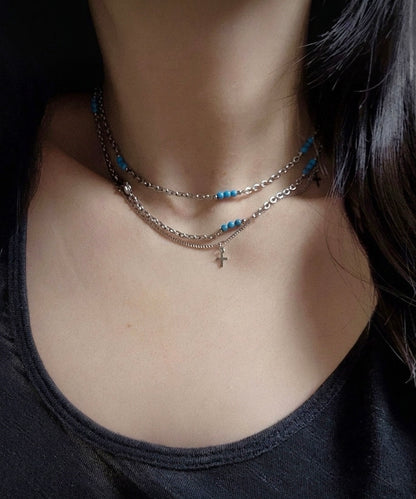 MB013 STAINLESS STEEL LAYERED NECKLACE