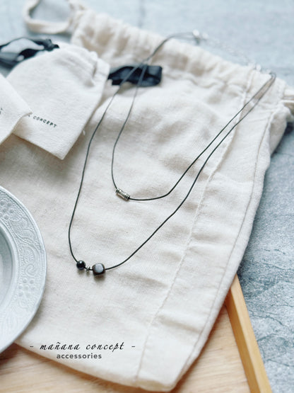 MZ623 DOUBLE LAYERED STONE NECKLACE